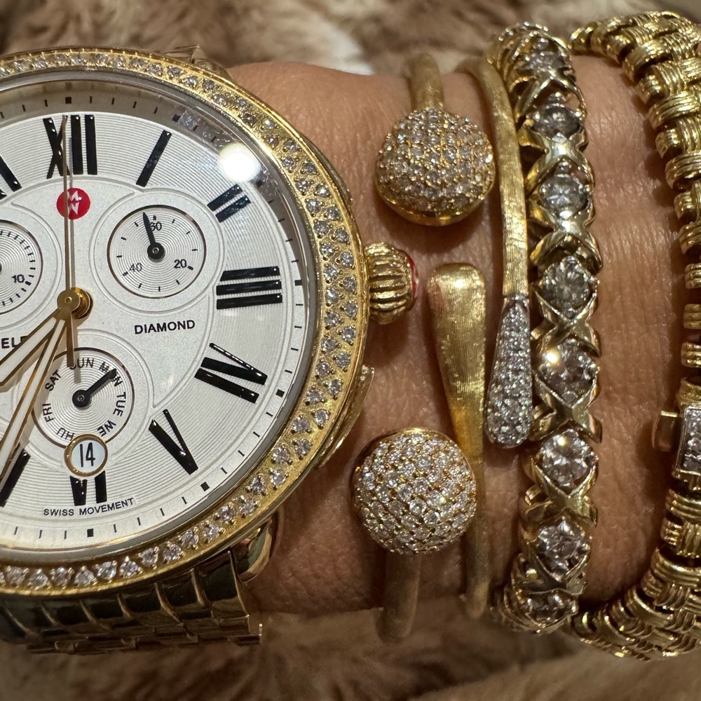 $9870 Stunning Marco Bicego Africa Collection 18K YG Cuff Bracelet Diamonds